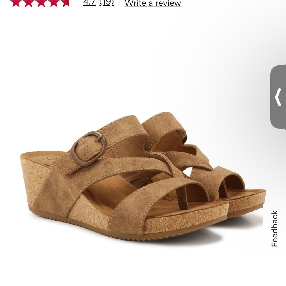 Stylish Tan Strappy Wedge Sandals “Emory” Size 10 - Picture 11 of 11